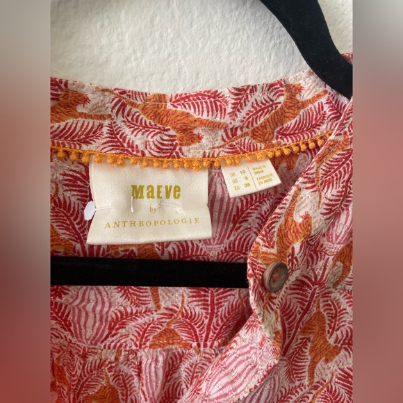 Anthropologie Vibrant Pink and Orange Blouse - Picture 4 of 5